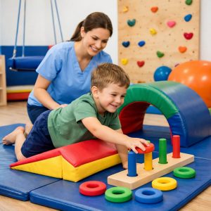 Child participating in pediatric occupational therapy in Joliet IL